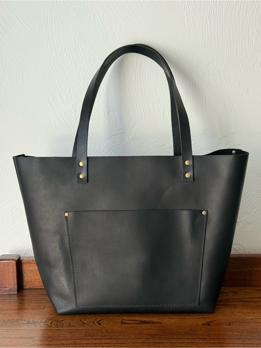 Portland Leather Goods Black Leather Tote Bag - Medium